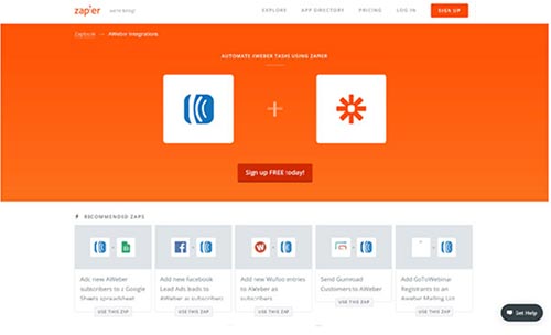 设置 zapier 与 aweber 电子邮件营销的集成